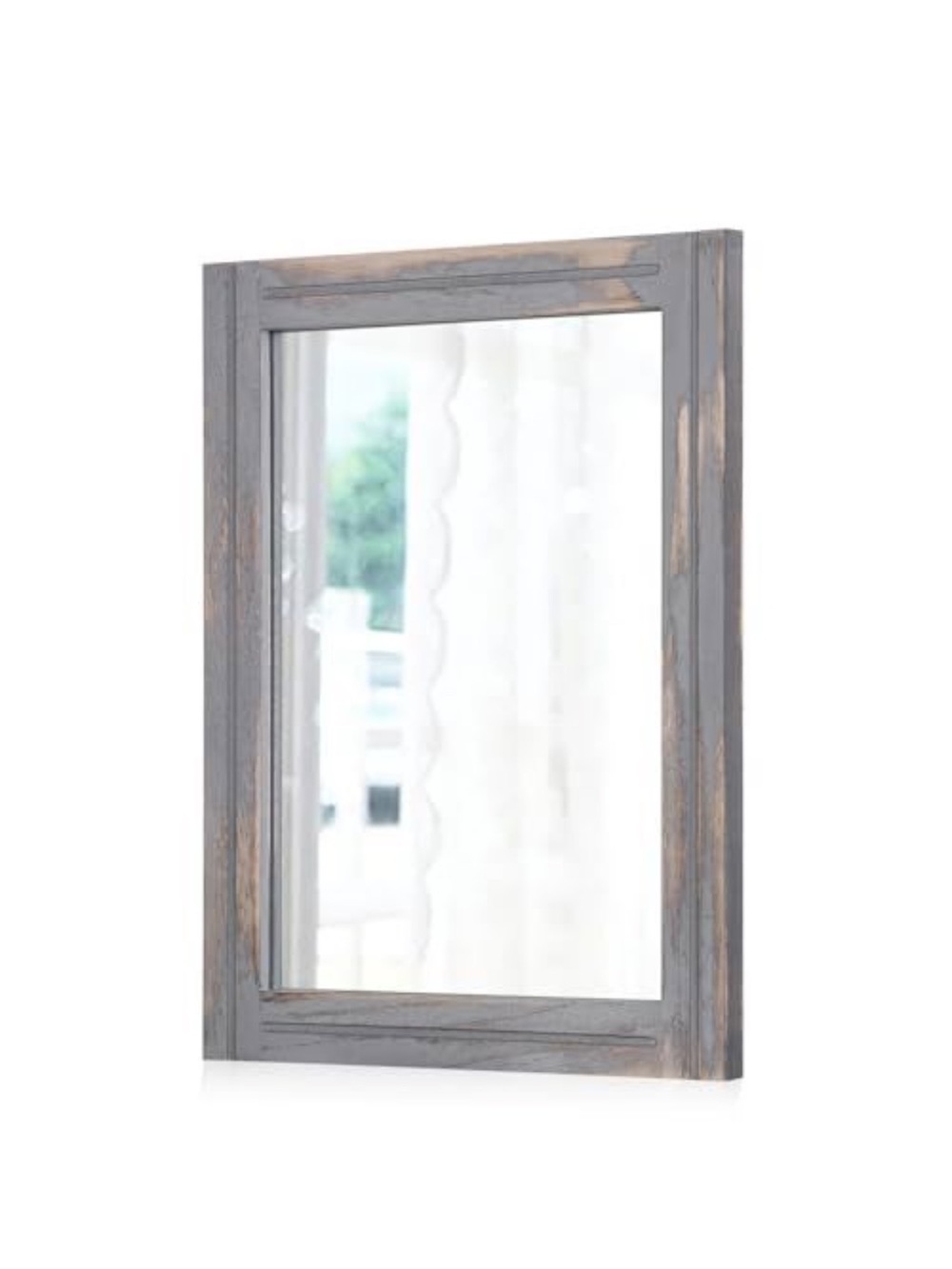 Amazon Distressed Gray Wood Wall Mirror